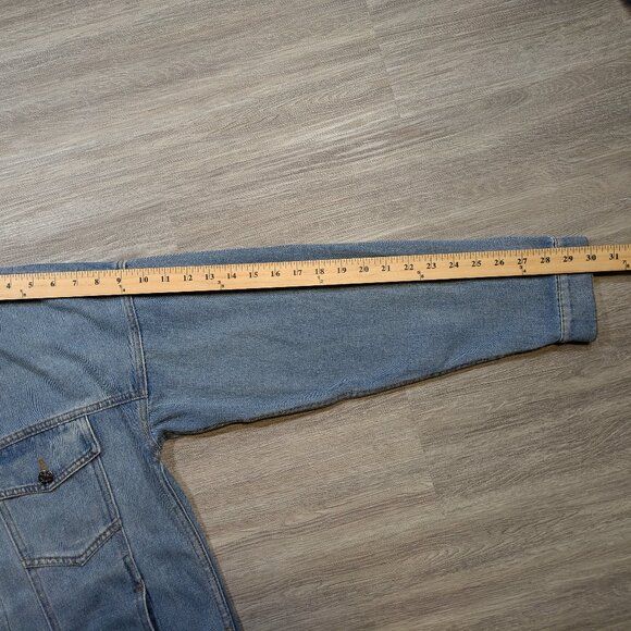 Disney Minnie Mouse Denim Jean Jacket Women's Medium Embroidered Pins Blue - Picture 11 of 11